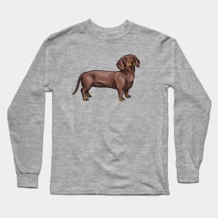 Chocolate and Tan Dachshund Dog Long Sleeve T-Shirt